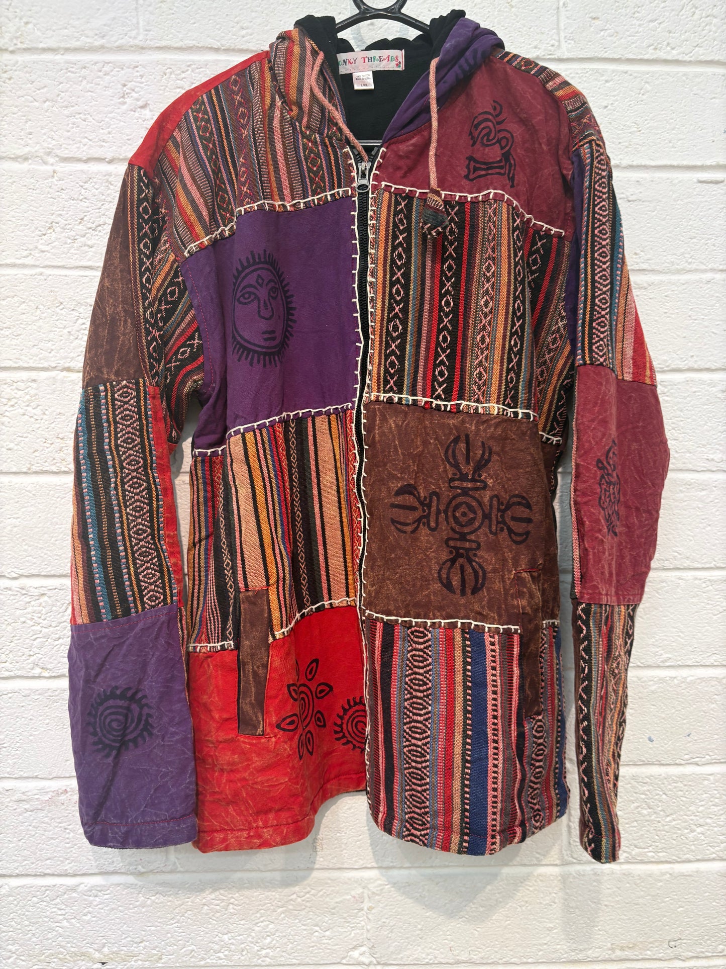 Patchwork Zip-Up Symbol Jacket  FX668