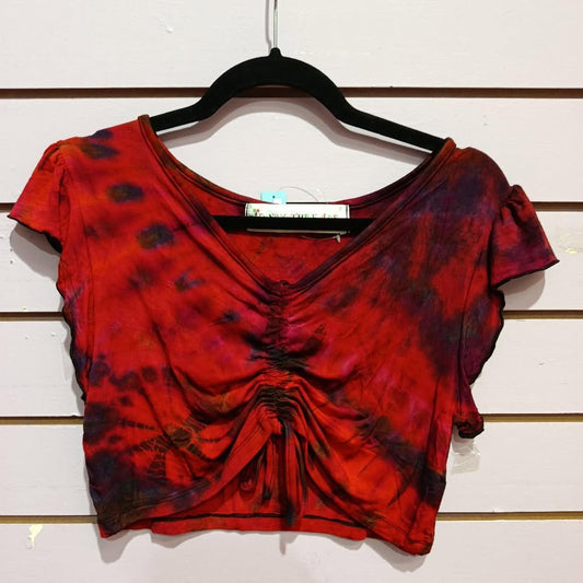 Tie Dye Scrunch Crop Tops