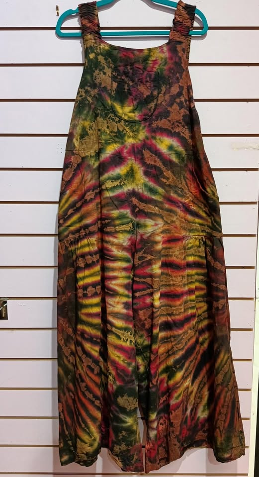 Tie Dye Wide Leg Dungarees