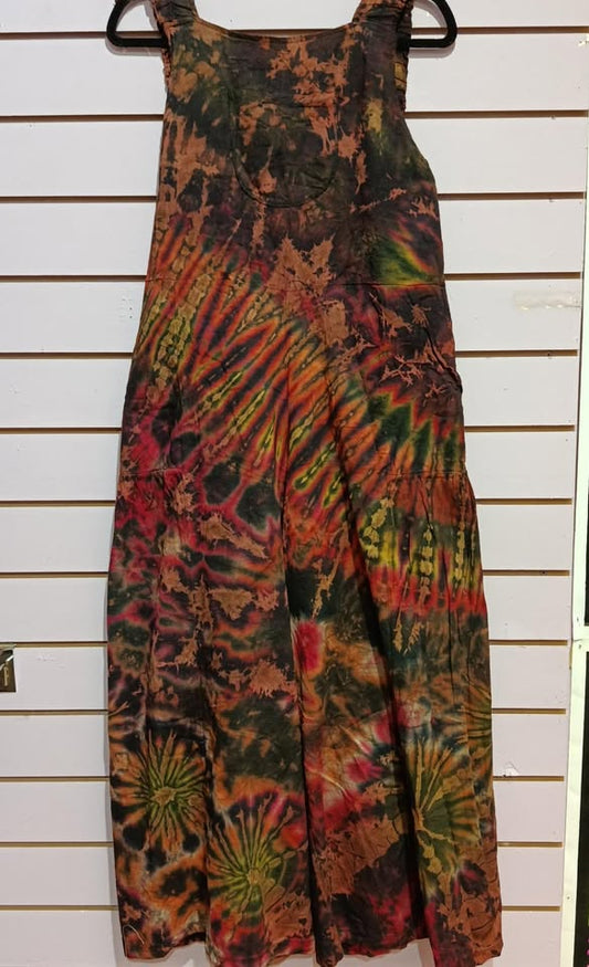 Tie Dye Wide Leg Dungarees