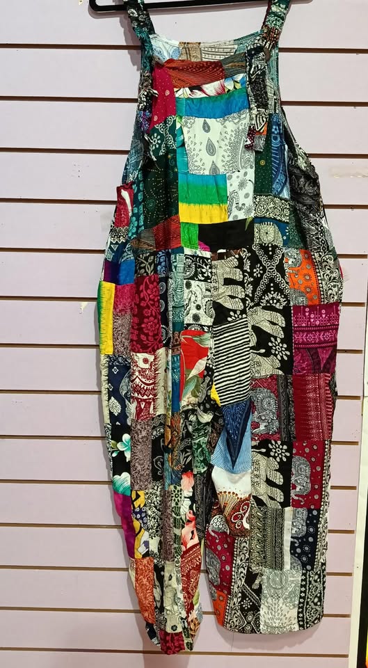 Light Patchwork Dungarees