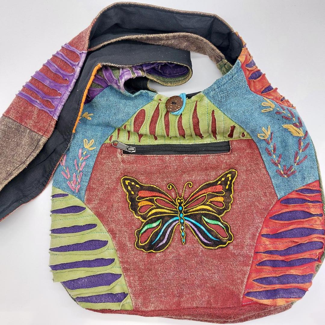 Flower Embroidered Butterfly Shoulder Bag FX6005