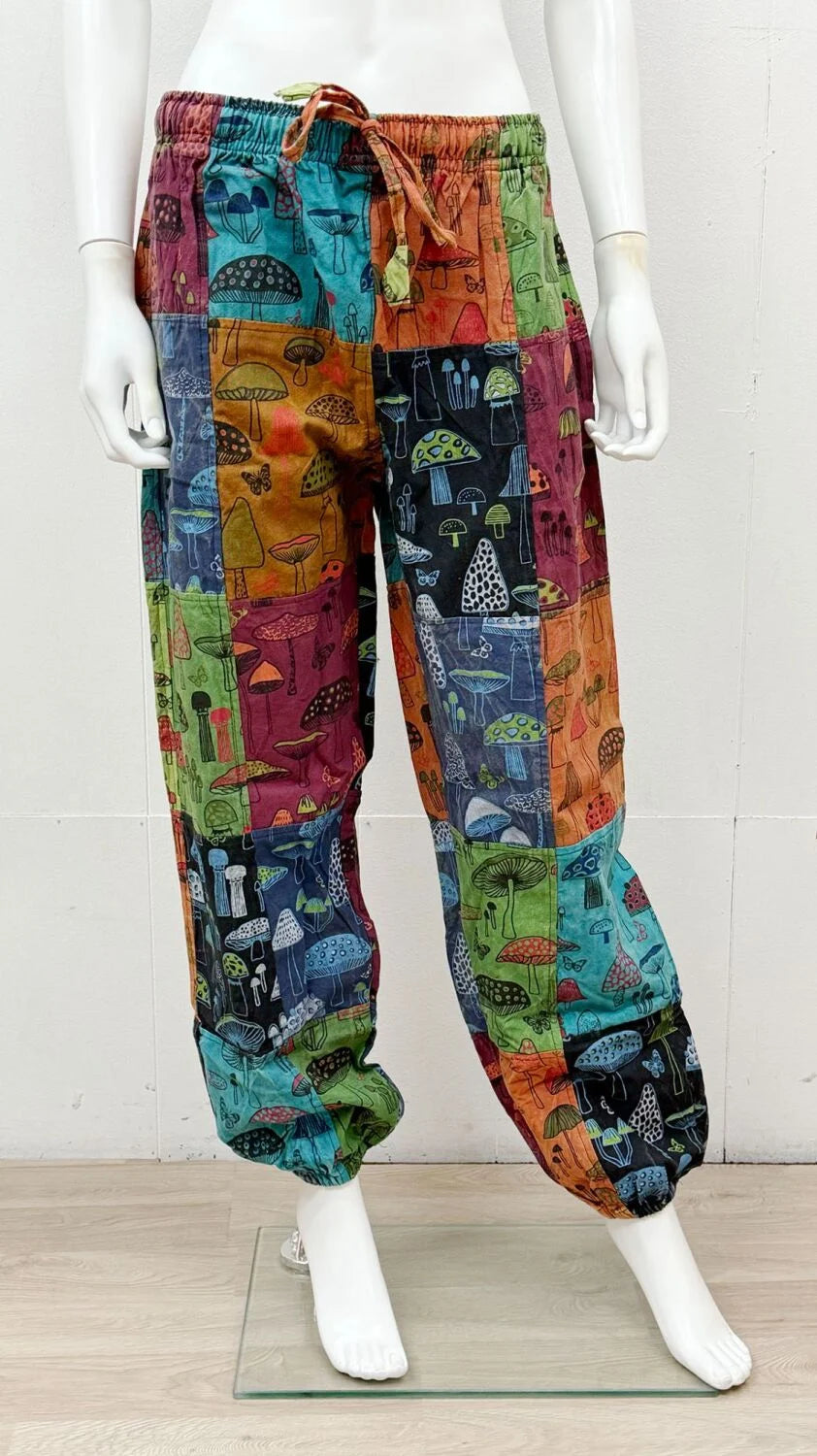 Patchwork Mushroom Multi Cuffed Trousers