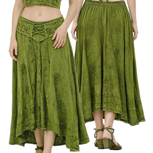 Acid Wash Maxi Skirts