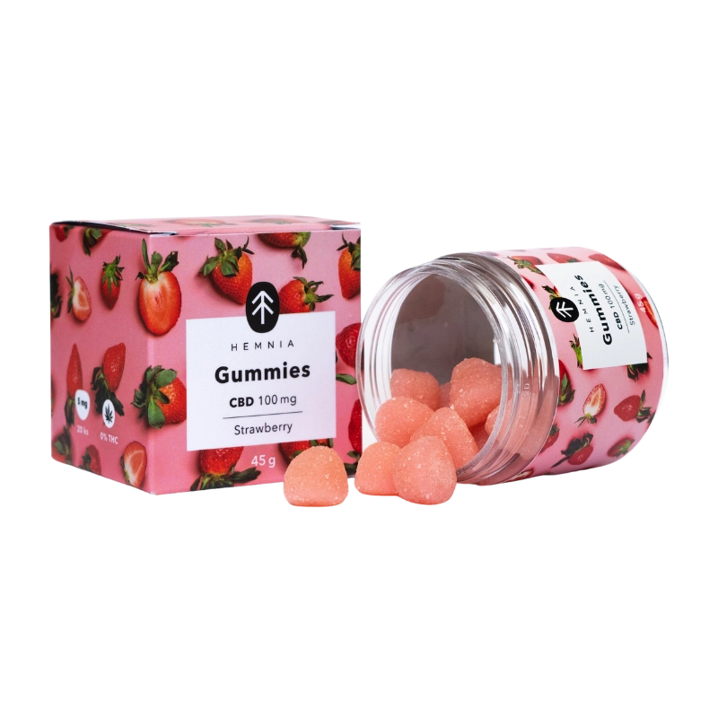 Hemnia CBD Gummies Sour Strawberry 100mg