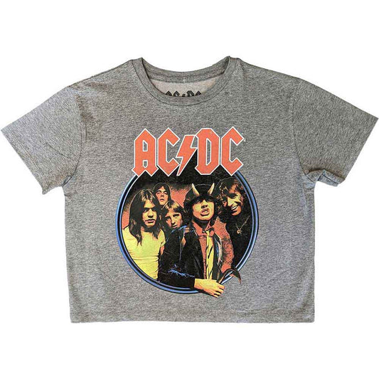 ACDC Highway to Hell Circle Grey Crop-Tee