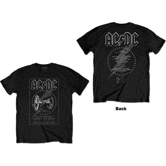 ACDC FTAR 40th Monochrome Back Print Tee