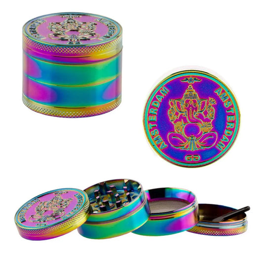 GRACE GLASS Ganesha 4-part Herb Grinder