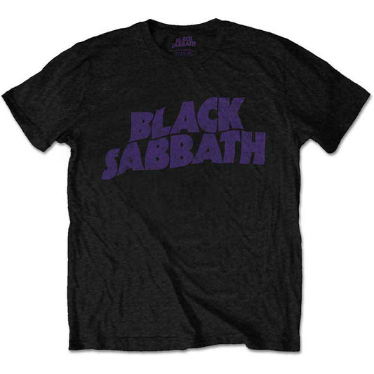 Camiseta preta infantil Black Sabbath "Wavy Logo"
