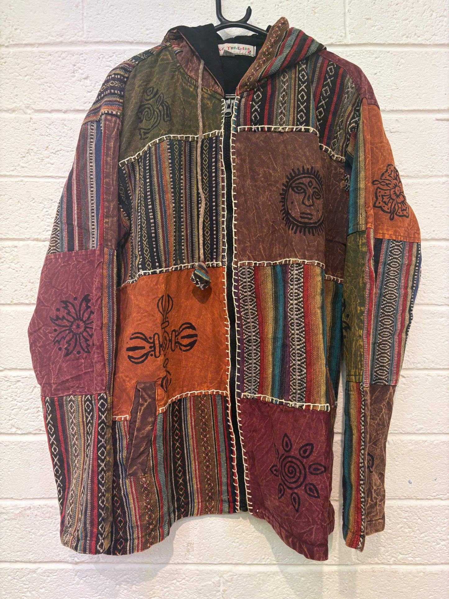Patchwork Zip-Up Symbol Jacket  FX668