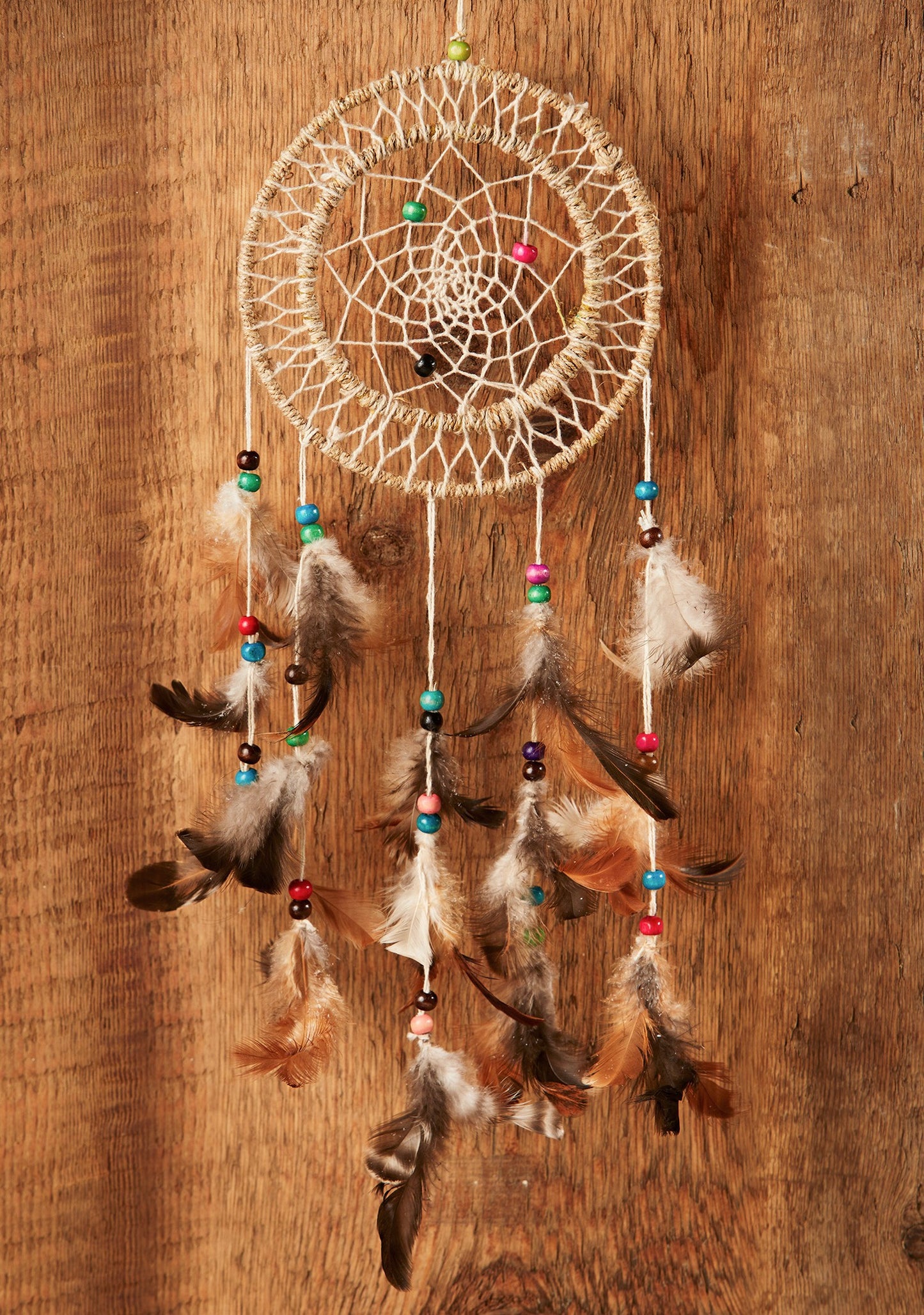 Double Ring Large Natural Hemp Dreamcatcher