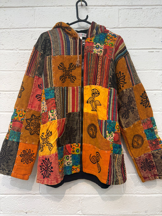 Woven Patchwork Zip-Up Jacket  FX2098