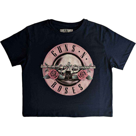 Guns 'n' Roses "Classic Logo Navy Crop" Tee