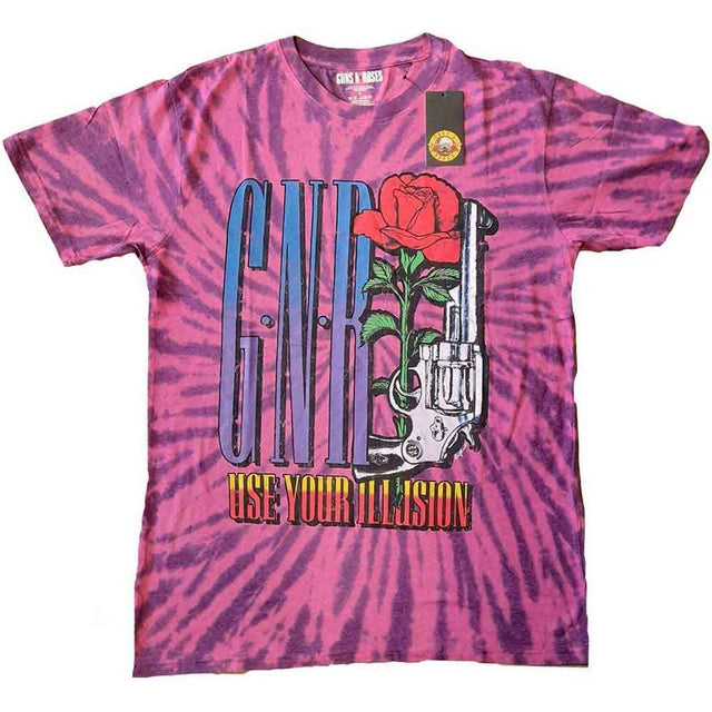 Guns 'n' Roses Use Your Illusion Pistol Pink Tie Dye Tee