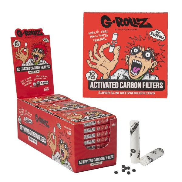 G-Rollz Activated Carbon Filters 6mm - 10 Tips per Pack