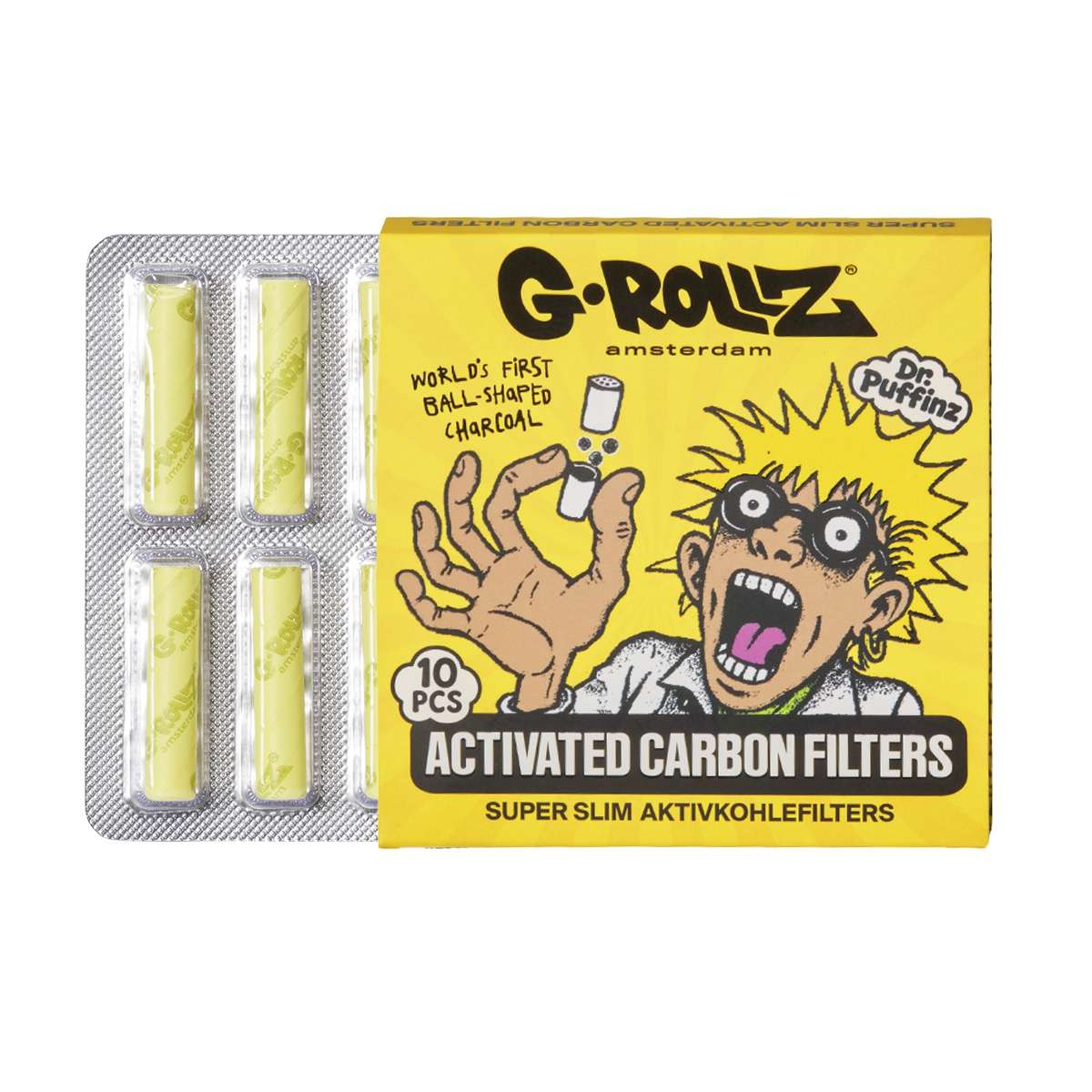 G-Rollz Activated Carbon Filters 6mm - 10 Tips per Pack