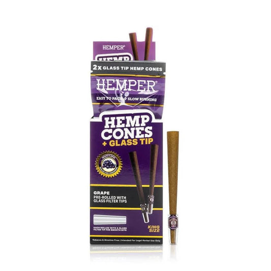 HEMPER Hemp Cones with Glass Tips - Grape