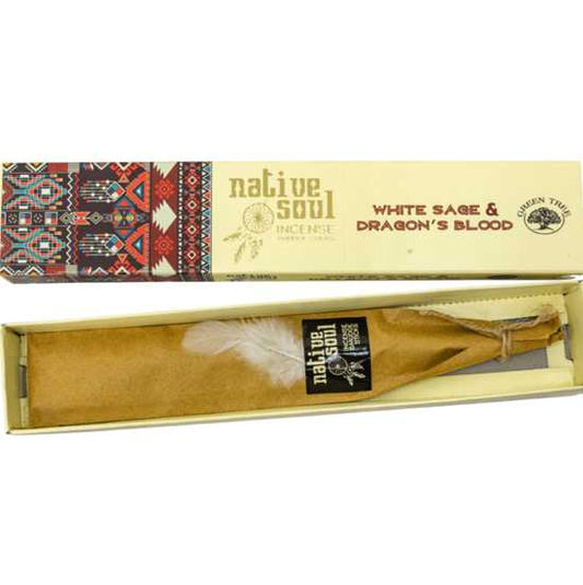 NATIVE SOUL Incense Smudge Sticks - White Sage & Dragon’s Blood