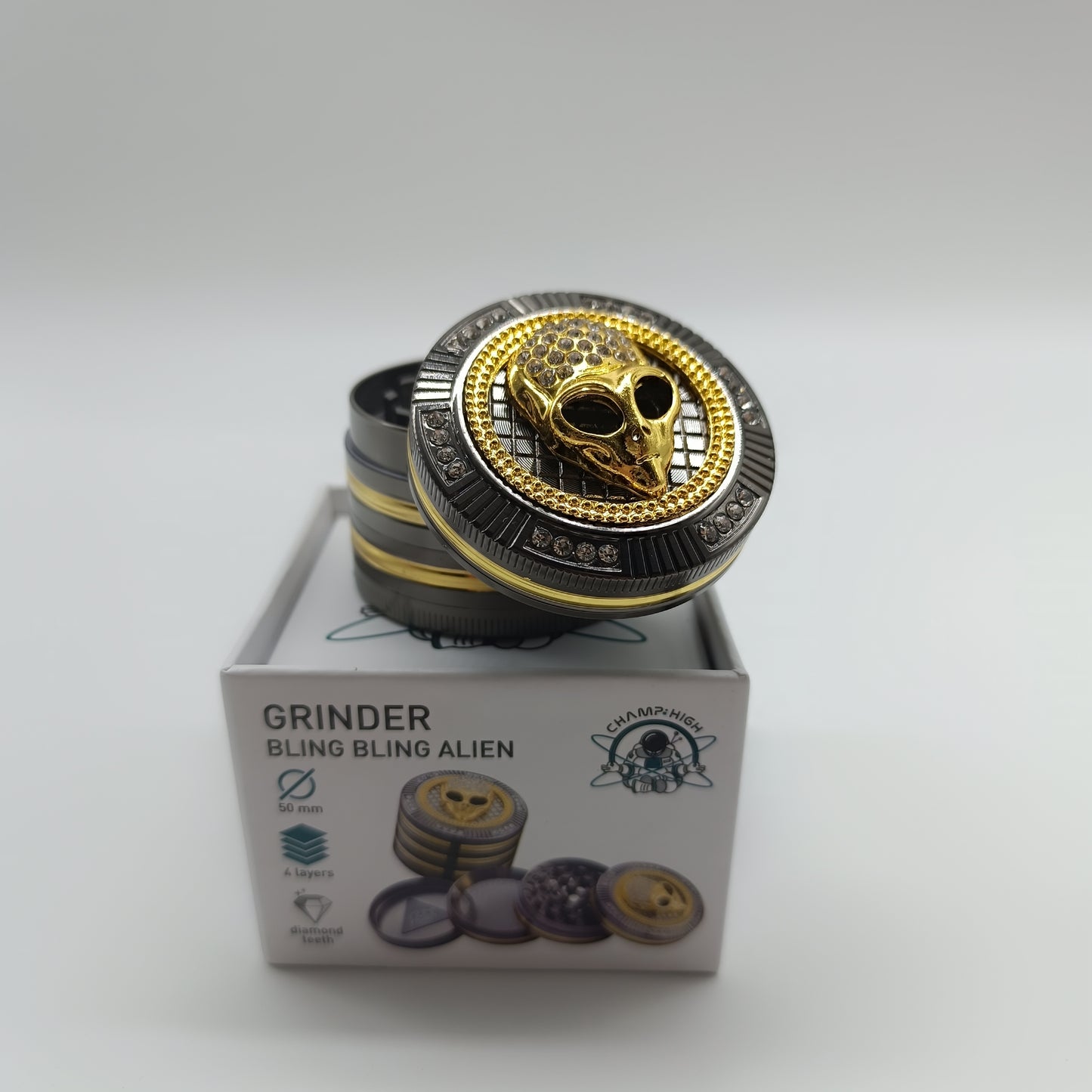 CHAMP HIGH Bling Alien 4-Part Herb Grinder