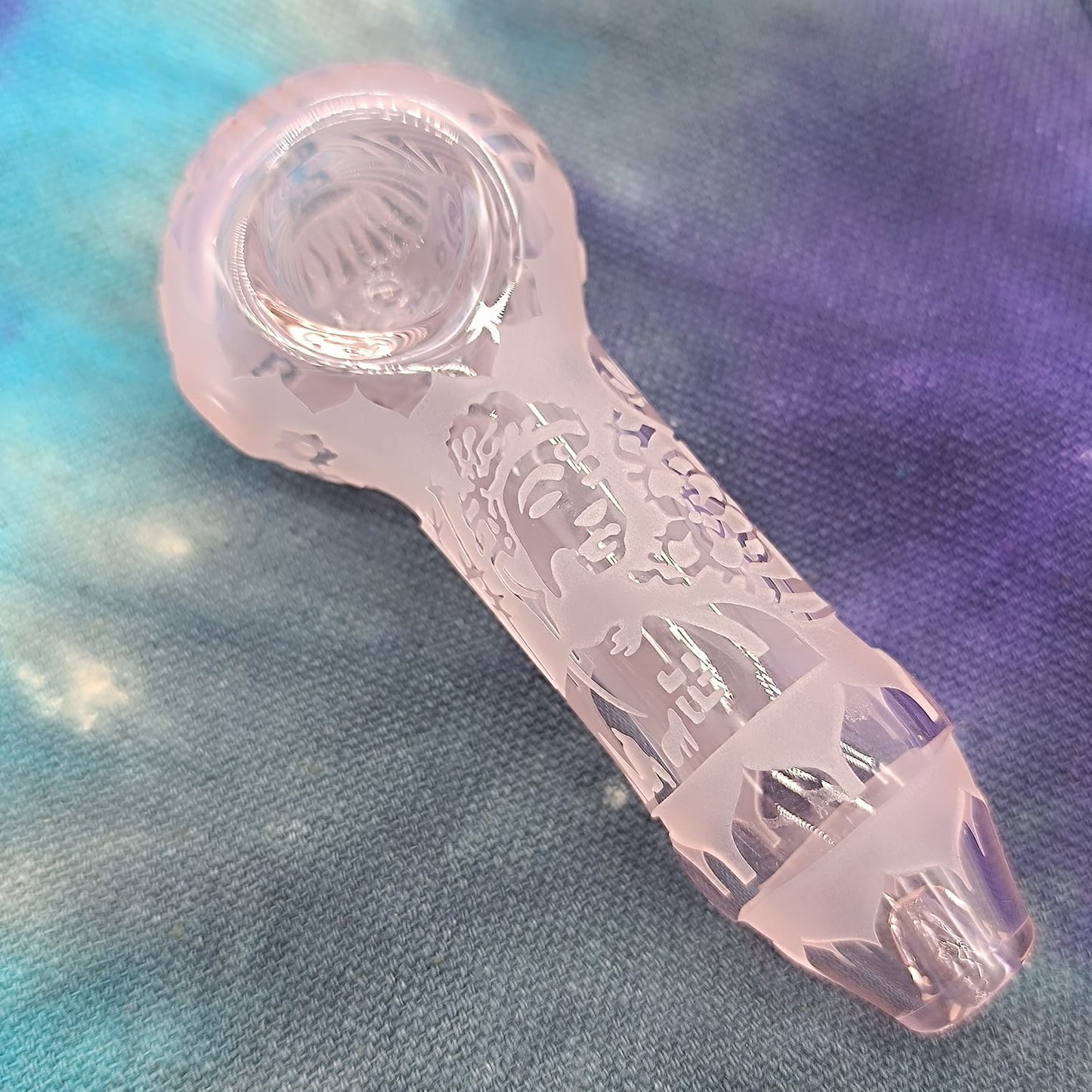 Pink Flower Glass Pipe