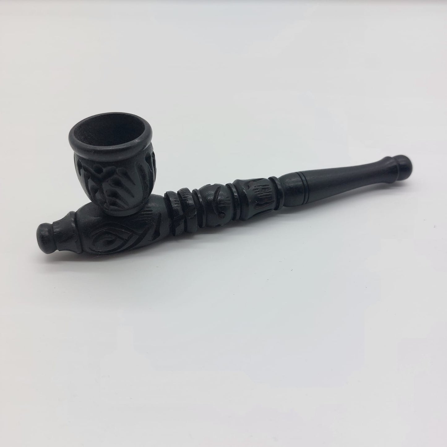 Black Wood Carved Pipe