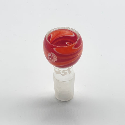 18mm Glass  BOOST Swirl Bowl Attachment - Red & Orange