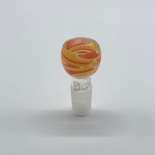 18mm Glass  BOOST Swirl Bowl Attachment - Yelllow & Orange