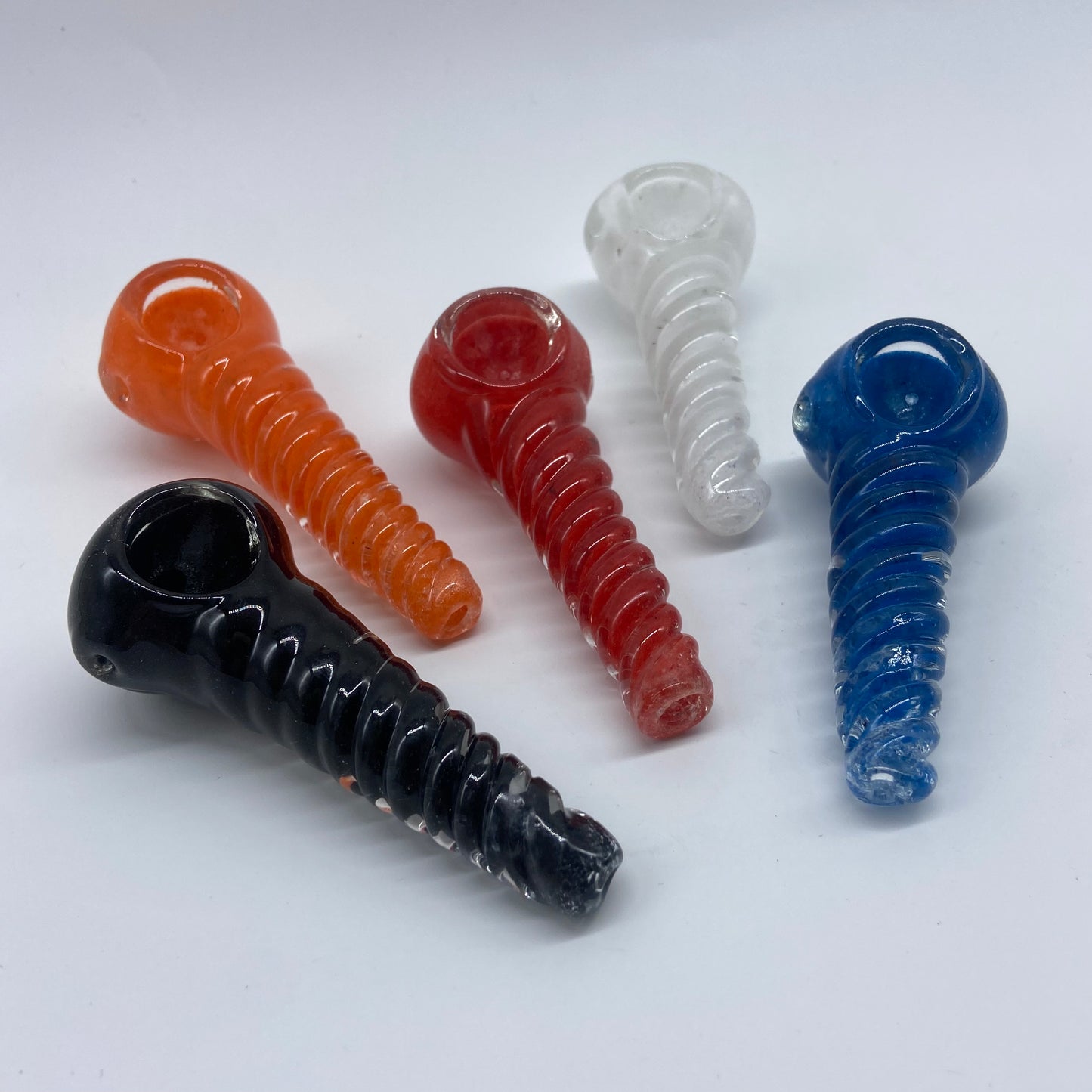 Spiral Texture Glass Hand Pipe