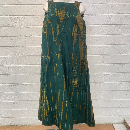 Green and Gold Wide Leg Dungarees