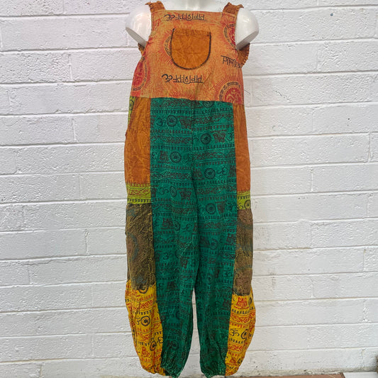 Orange and Teal Dungarees