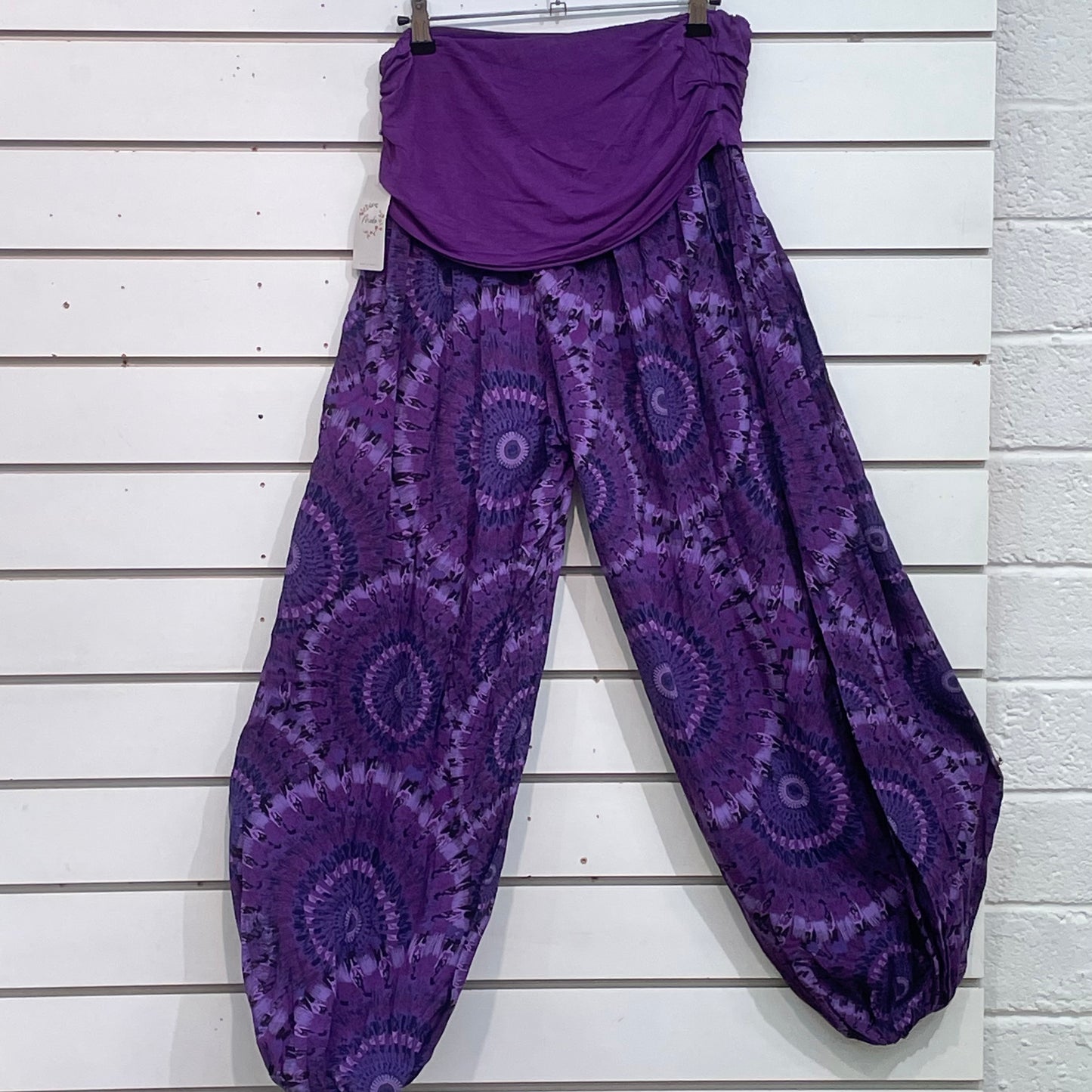 Thick Waistband Purple Mandala Pants