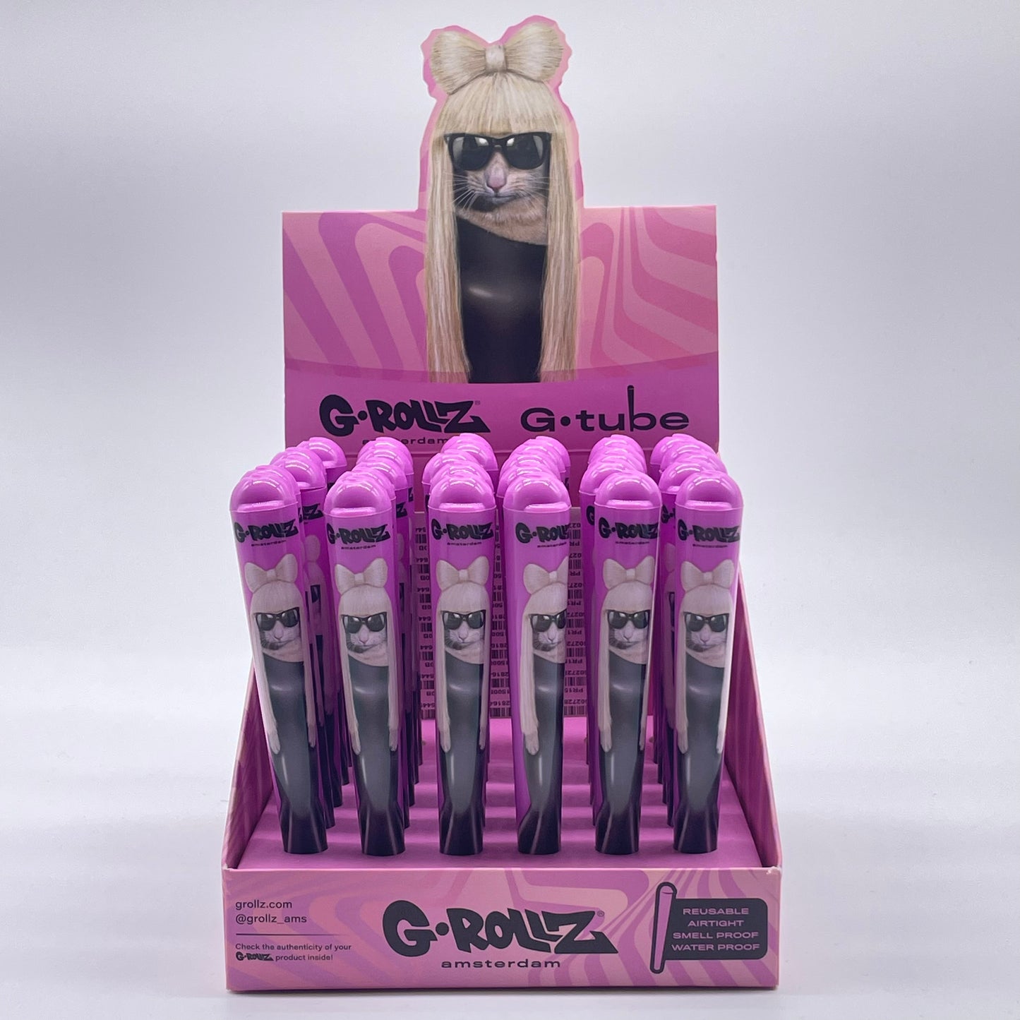 Gato rosa com suporte à prova de cheiro Sunnies G-Rollz 