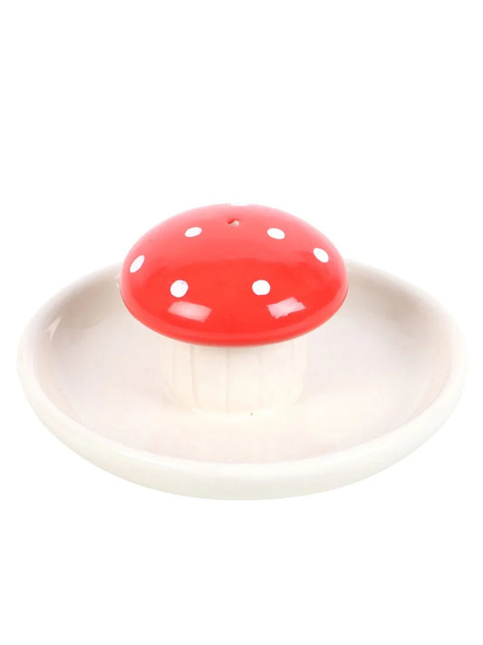 Mushroom Incense Holder on Plate