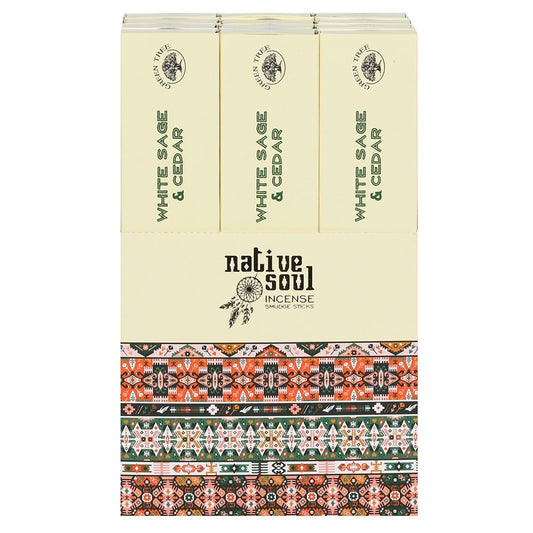 NATIVE SOUL Incense Smudge Sticks - White Sage & Cedar