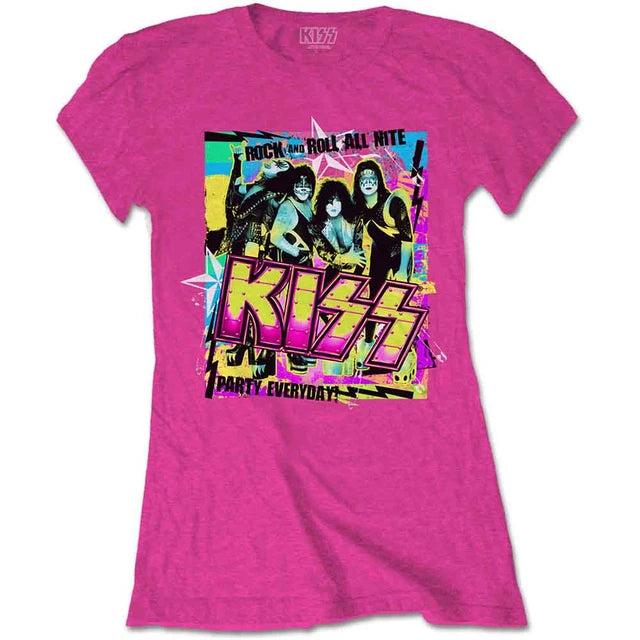 KISS Party Every Day Rock n Roll Ladies Tee