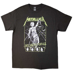 METALLICA UNISEX T-SHIRT: Justice Faces Charcoal