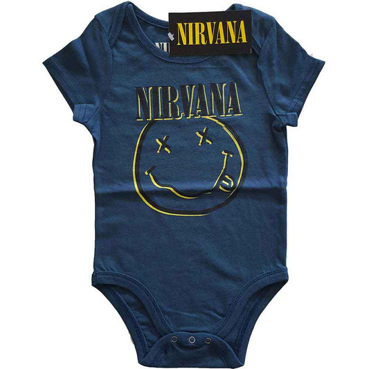 Nirvana "Smiley Amarelo/Preto" Marinha Bebê Crescer