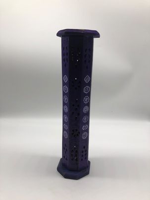 Wooden Chakra Incense Holder - Purple