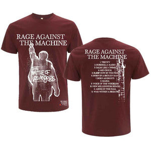 RAGE AGAINST THE MACHINE Battle of LA Maroon Tee