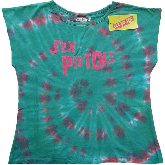 THE SEX PISTOLS Logo Green Ladies Crop Tee
