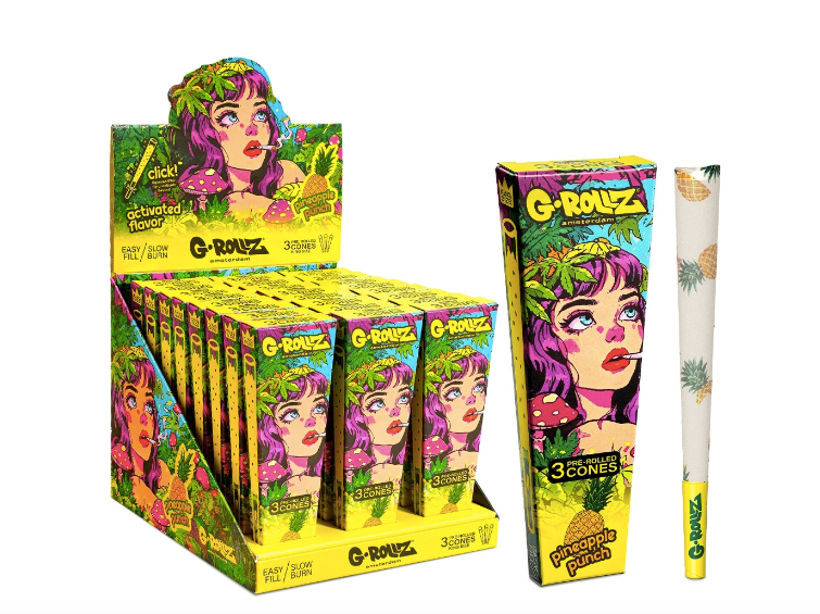 G-ROLLZ Pineapple Crushball Flavoured Cones