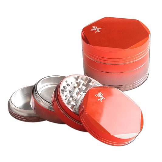 BLACK LEAF Ombré Red-Grey 4-Part Herb Grinder