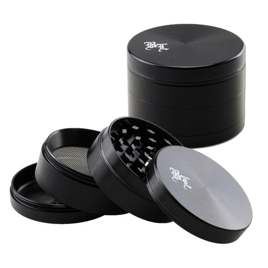 BLACK LEAF Extra Fine 4 Part Herb Grinder - Black