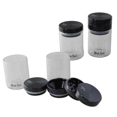 Black Leaf Glass Alu-Grinder 3-part