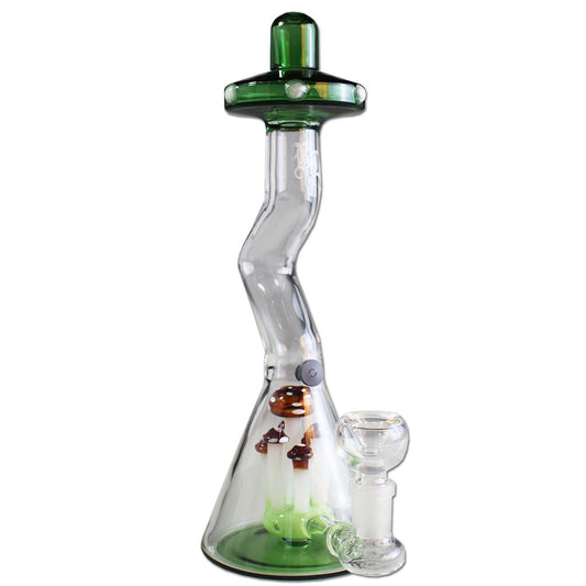 BLACK LEAF Toadstools Glass Water Pipe