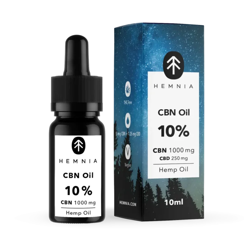 Hemnia Good Night's Sleep Hemp oil 10%, 1000 mg CBN, 250 mg CBD, 10 ml