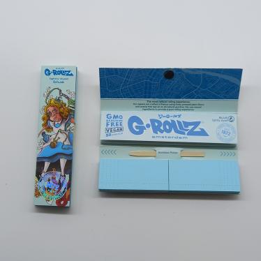 Papéis Kingsize G-ROLLZ 'Alice' Blue Slim-Pack + Dicas