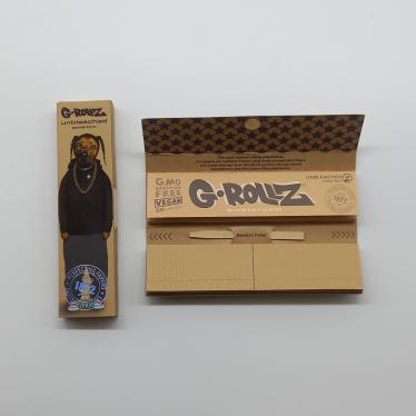 G-ROLLZ 'Rap Dog' Unbleached Slim-Pack Kingsize Papers + Tips