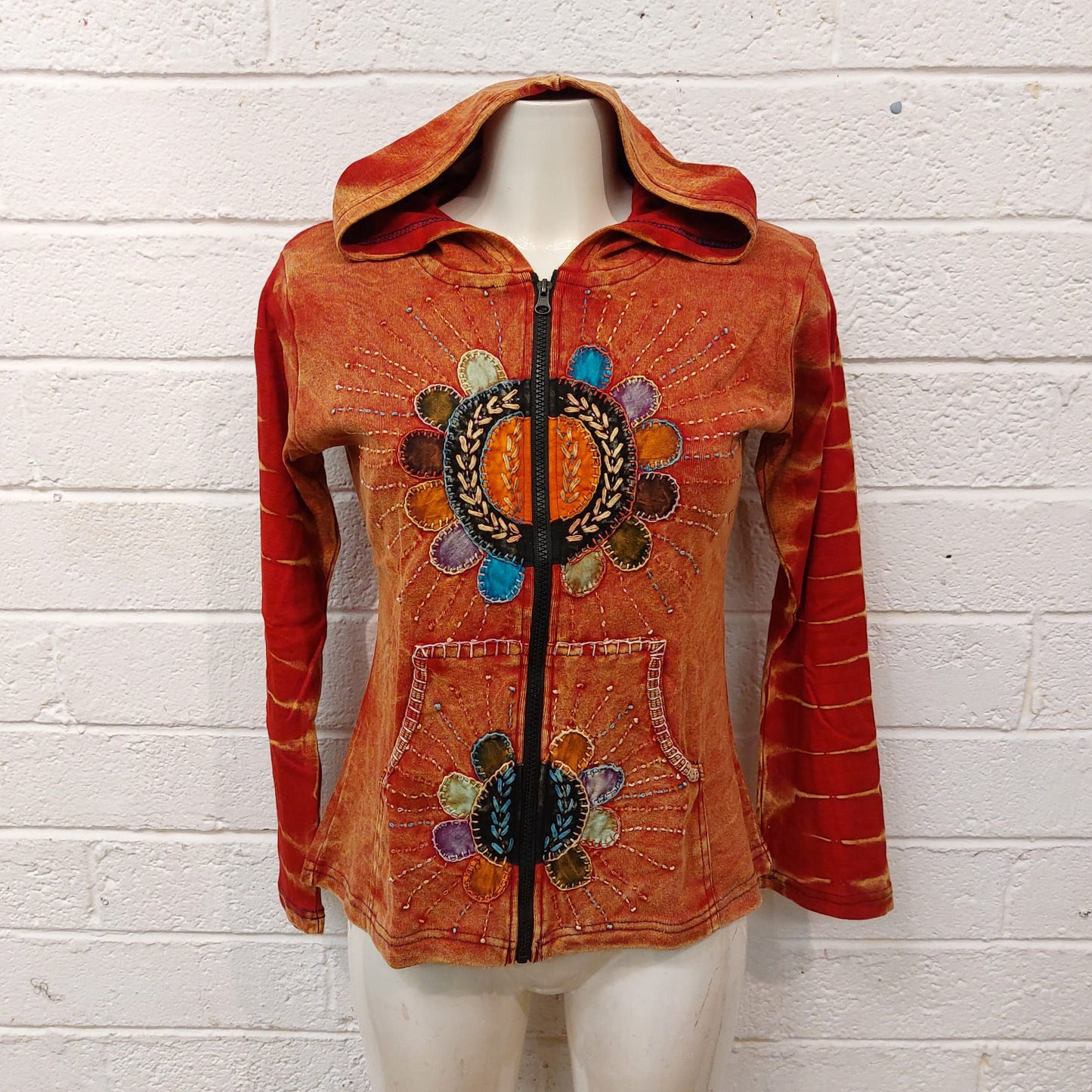 Embroidered Flower Hoodies