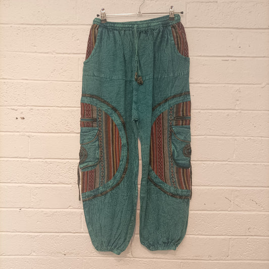 Circle Zip Patchwork Pants